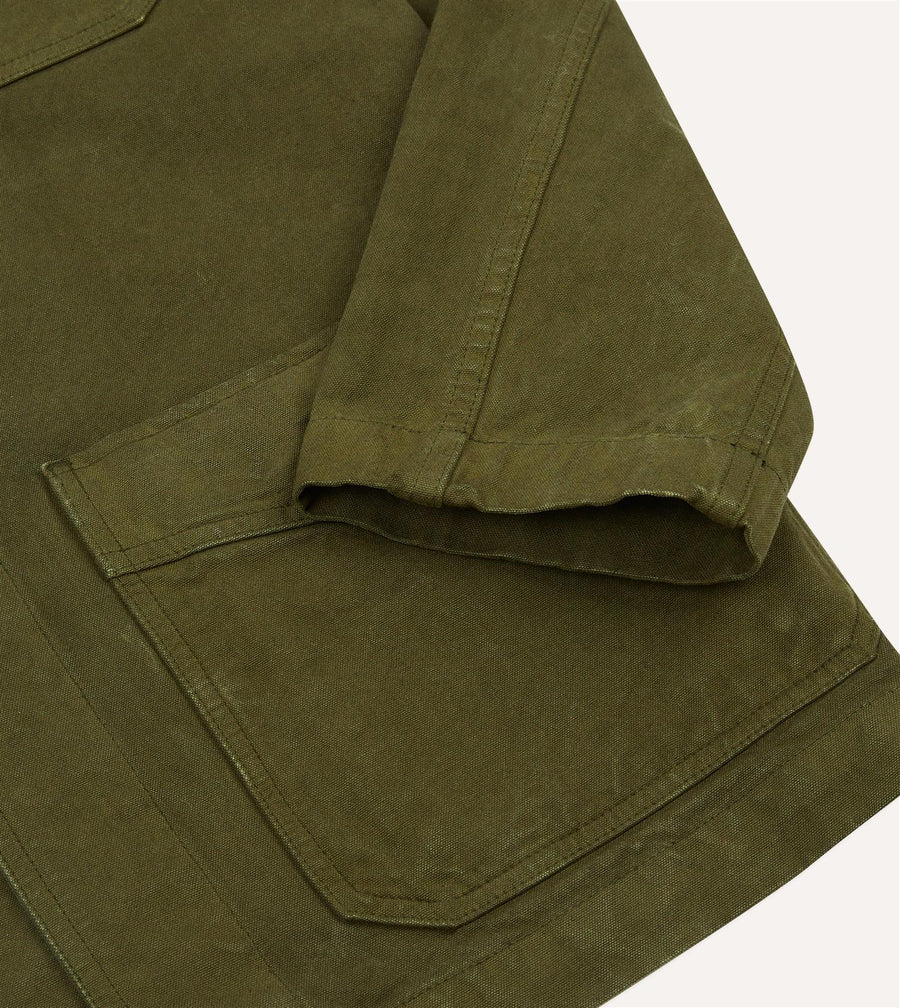 Cotton Duck Canvas Five-Pocket Chore Jacket Olive