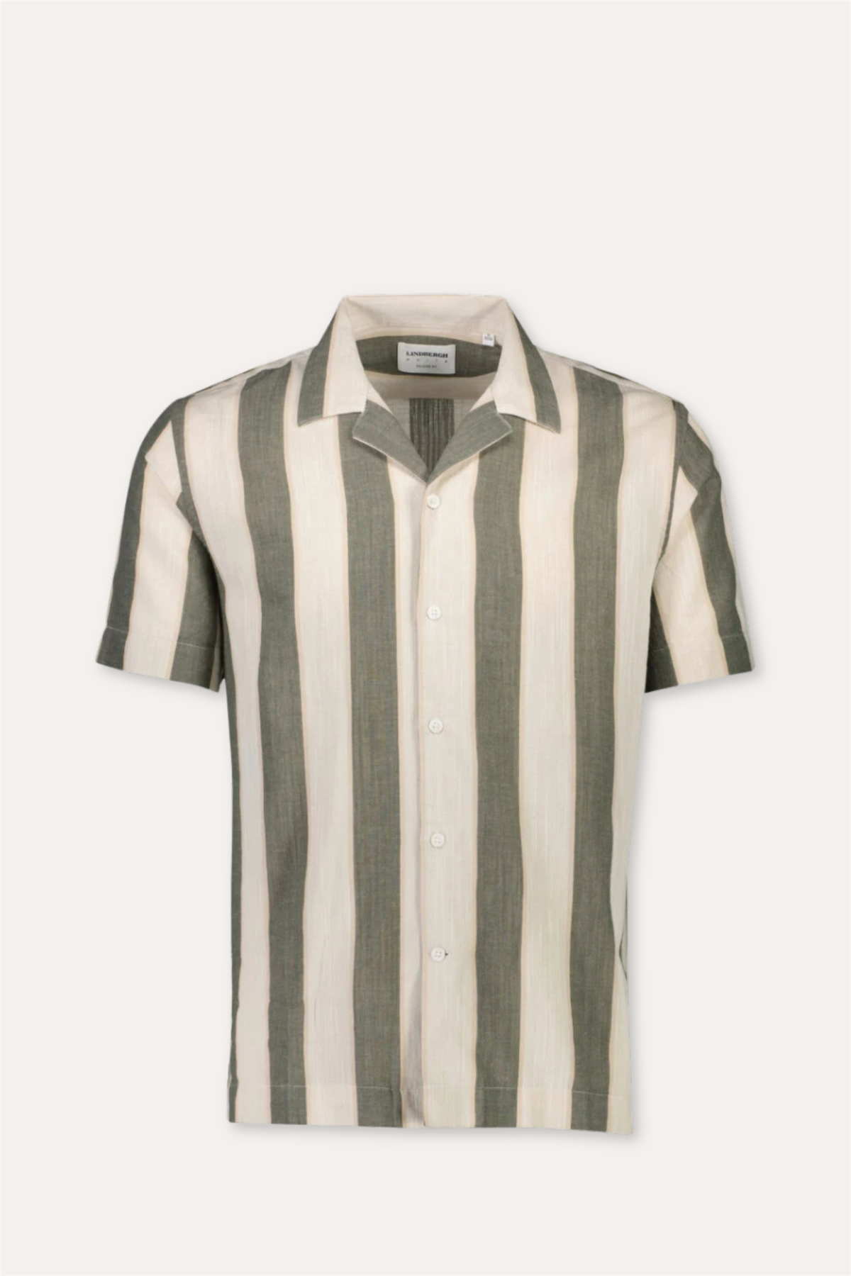 Striped Linen/Cotton Shirt S/S Army