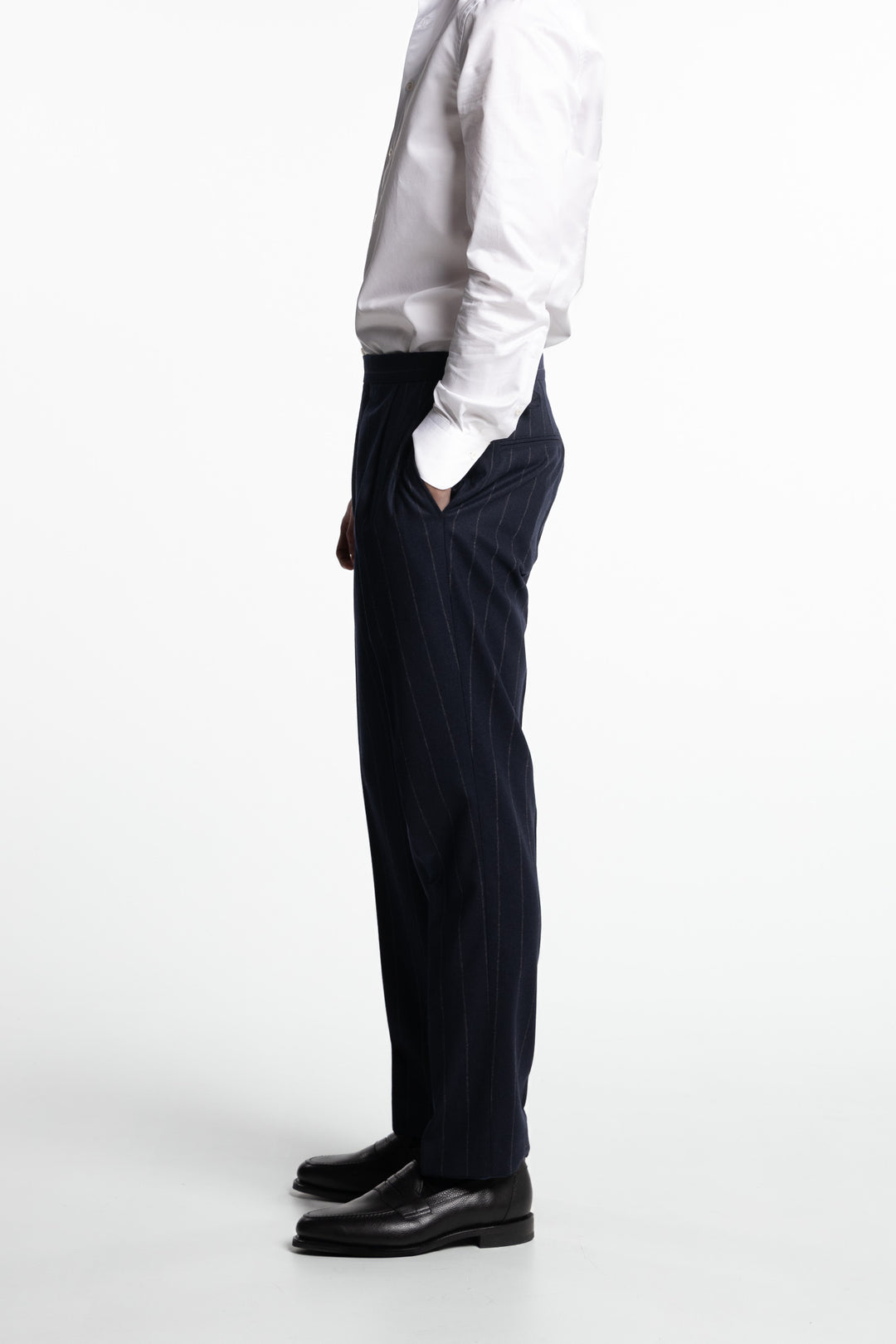 Prato Flannel Trousers Pinstripe Navy