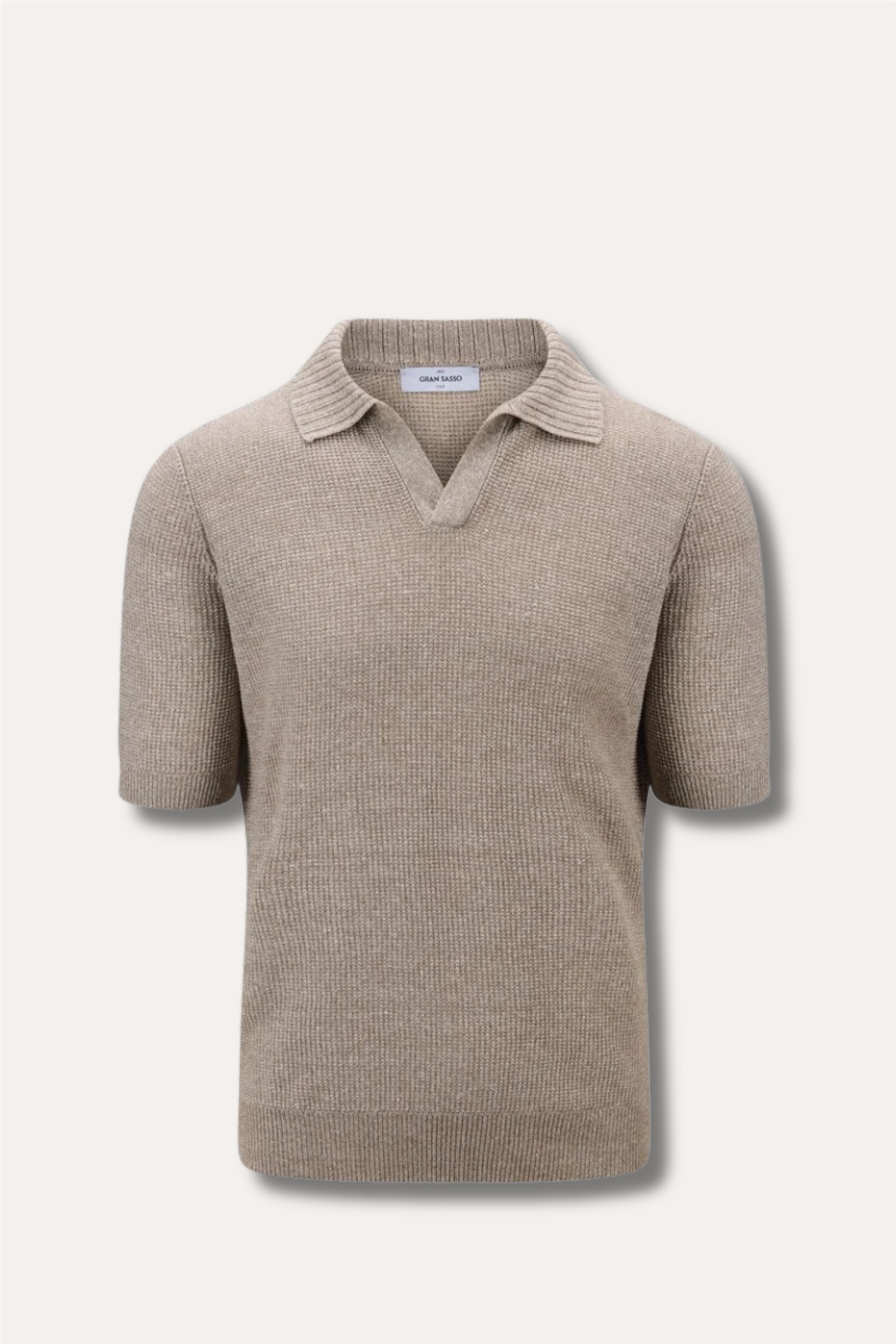 Cotton/Linen Chicco Di Riso Polo Short Sleeve Beige