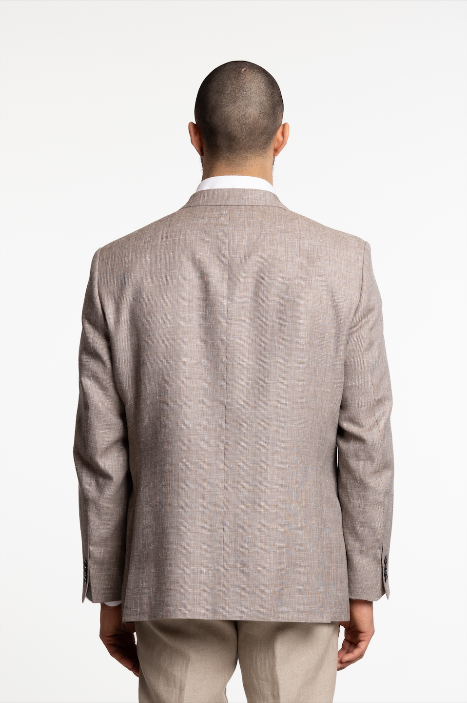 Joel Wide Fit Linen/Wool Blazer Terra Brown