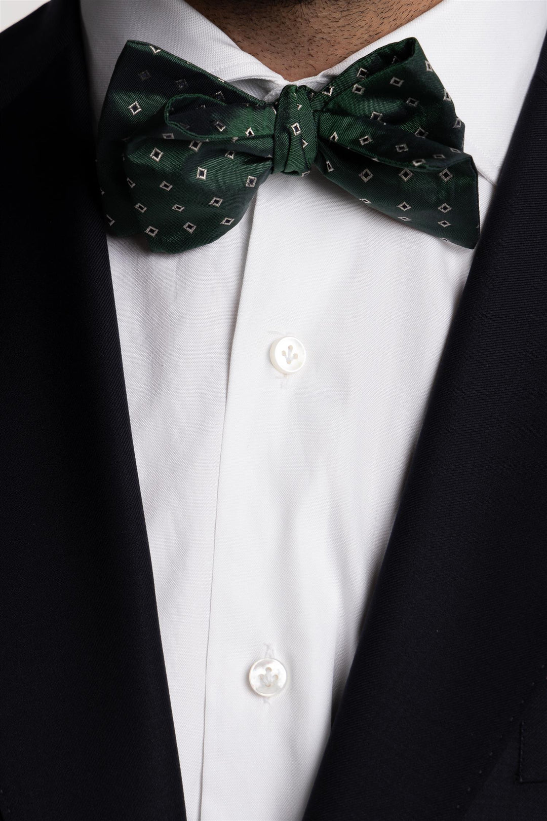 Silk Bow Tie To Make Green/ Blue squares