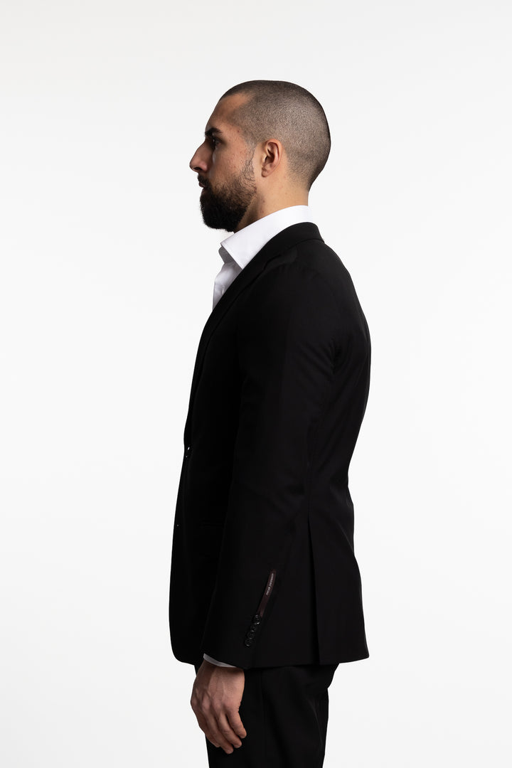 Edmund Slim Fit Wool Blazer Black