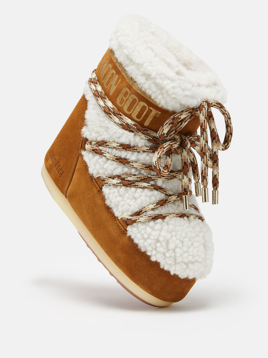 MB Icon Low Shearling Whisky/Off White – floating view