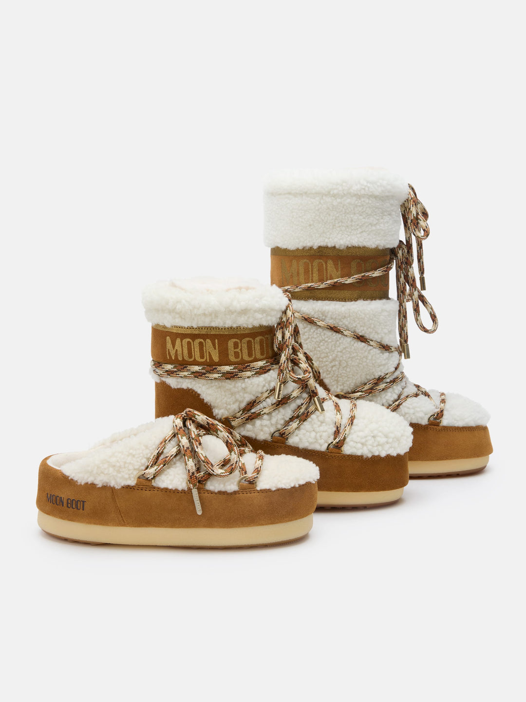 MB Icon Low Shearling Whisky/Off White – pair front