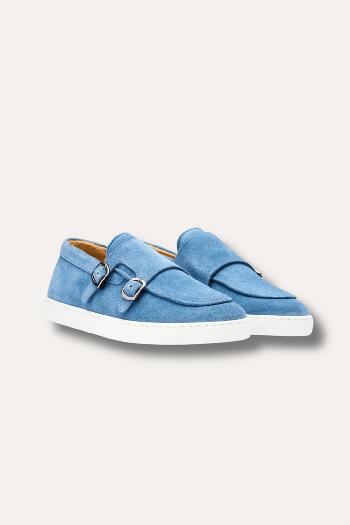 Monk Strap Sneaker Ocean Suede