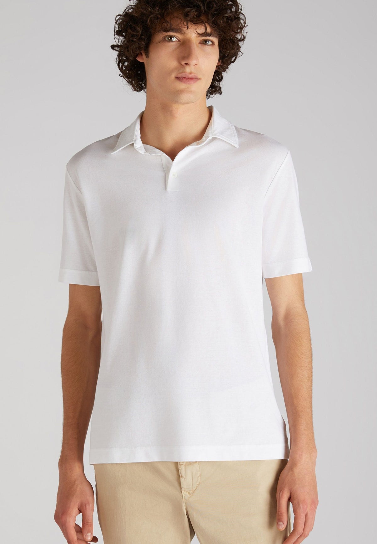 Ice Cotton Short Sleeve Polo Shirt White