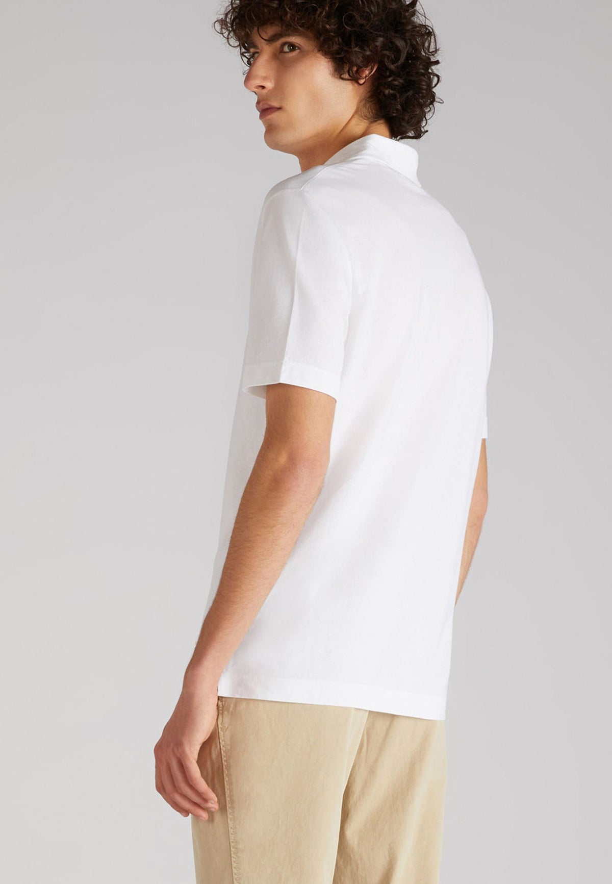 Ice Cotton Short Sleeve Polo Shirt White