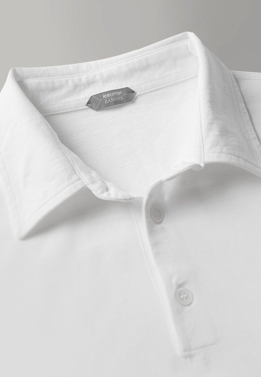 Ice Cotton Short Sleeve Polo Shirt White