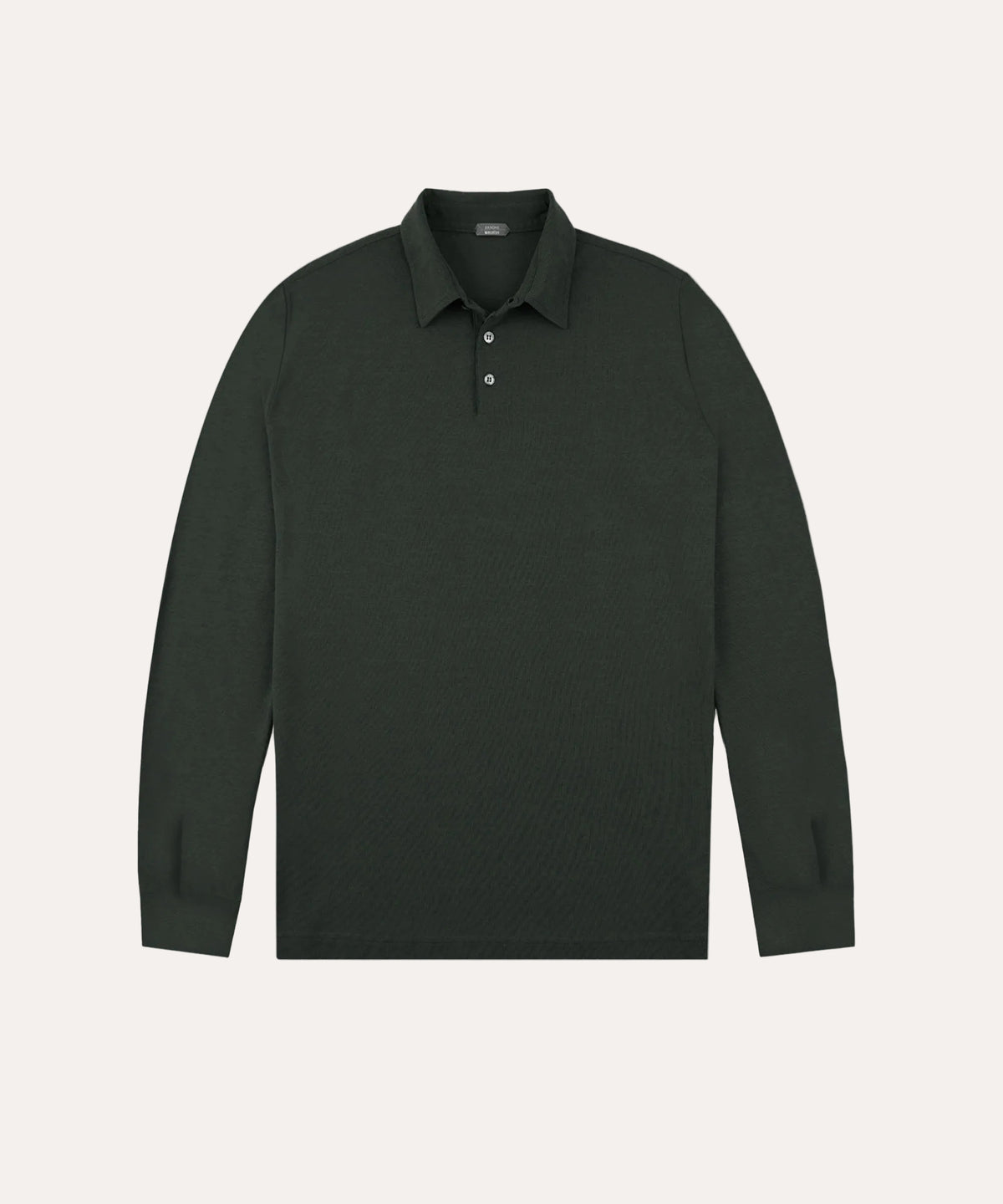 Ice Cotton Long Sleeve Polo Green