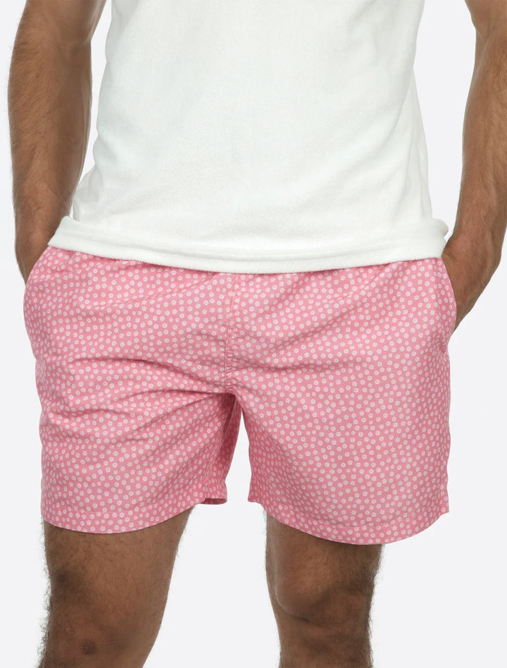 Classic Swim Shorts Light Pink Flowers