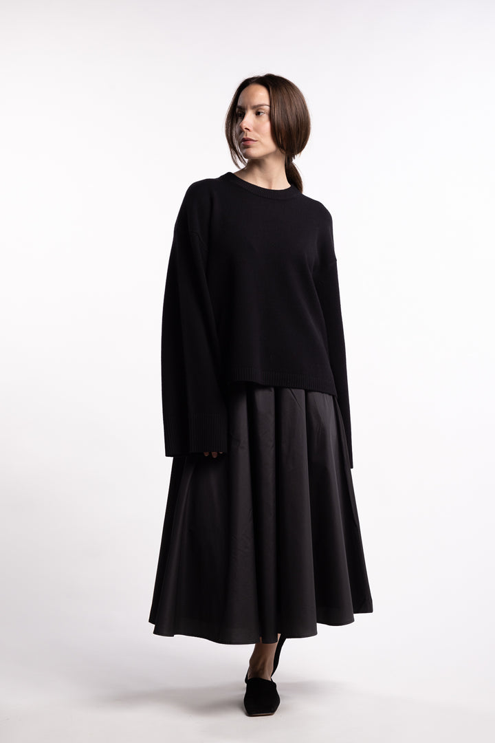 Crewneck Lounge Sweater - Jet black