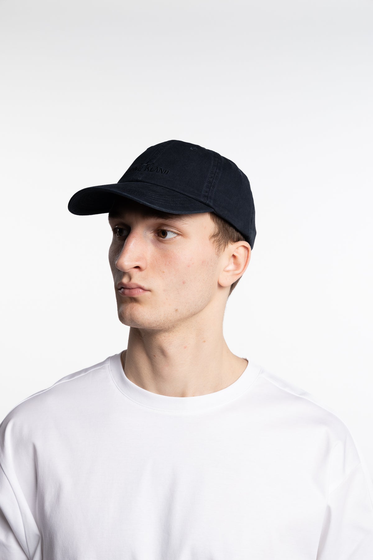 Compass Logo Baseball Cap Brushed Cotton Gabardine Navy Blue