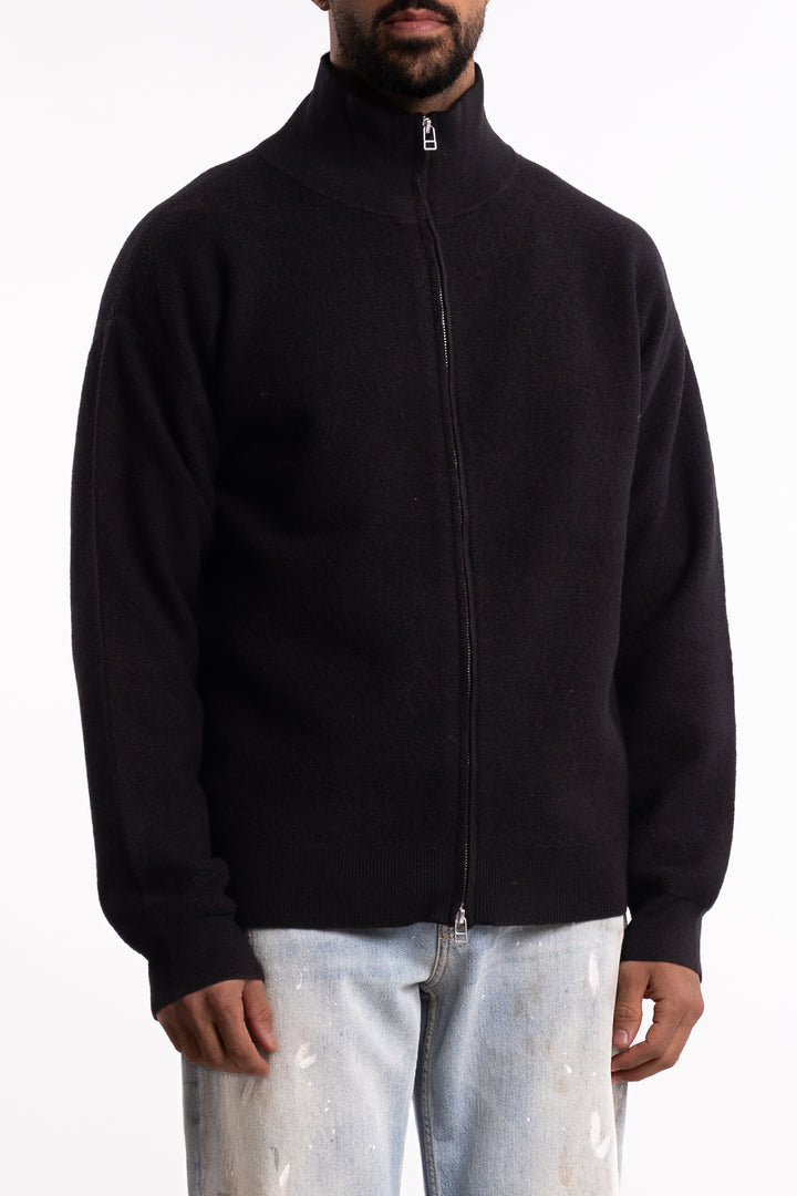 Buzz Boiled Merino Zip-Sweater Black
