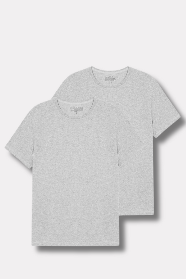 Crew Neck 2-Pack Grey Melange