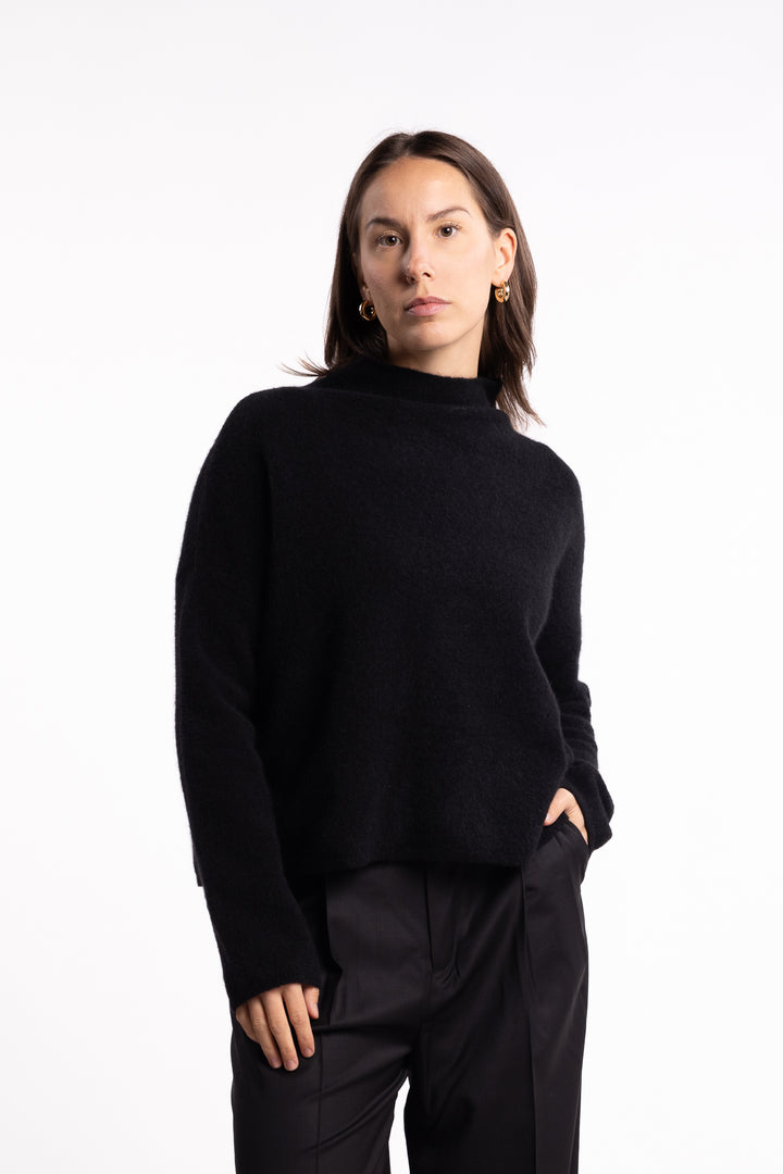 Mika Yak Funnelneck Sweater- Black