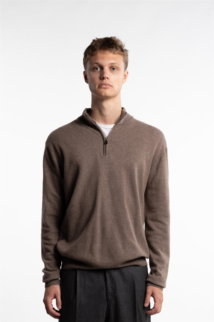 Patton Half Zip Walnut Beige