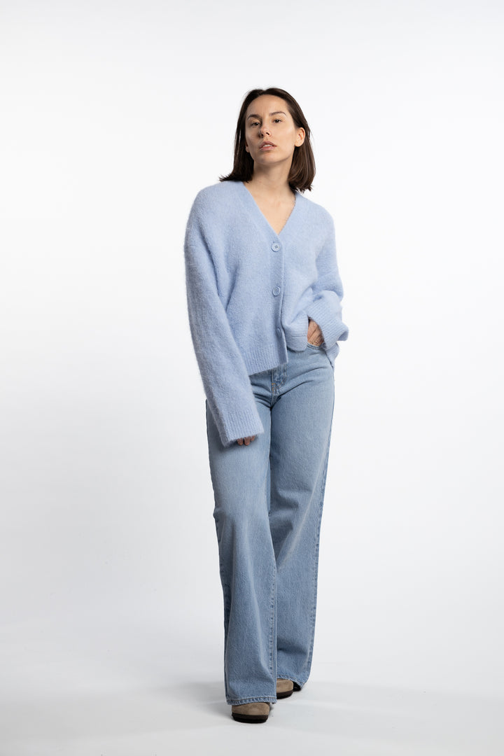 Agnes Knit Cardigan- Light Blue