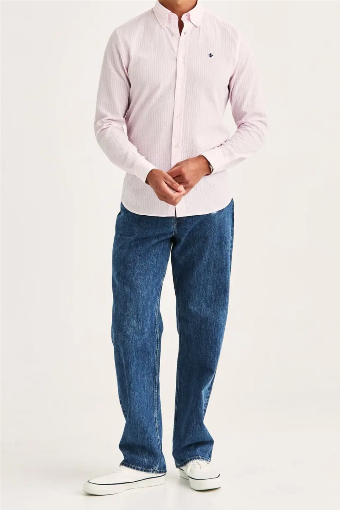 Seersucker Shirt Slim Fit Lt Pink