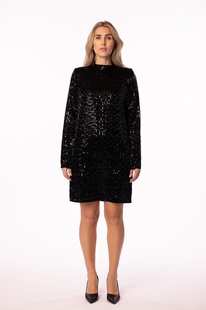 Club Sequin Dress-  Black