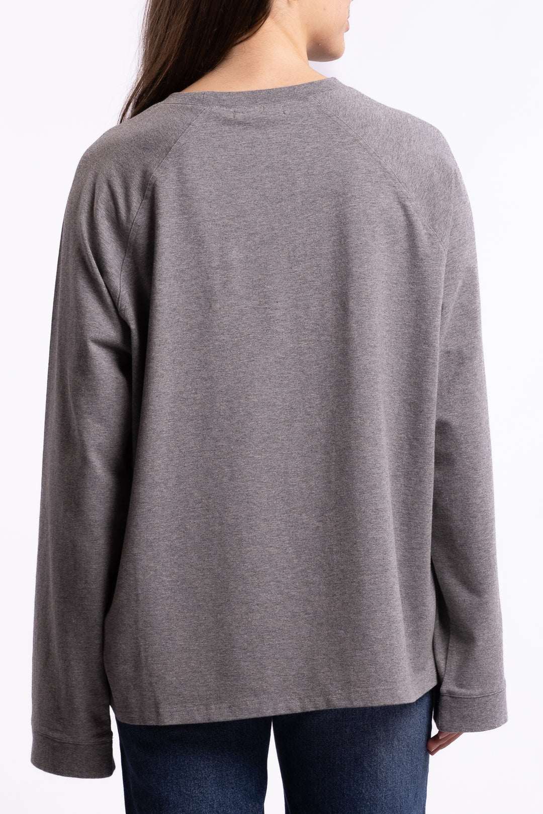 Thelma LS Cotton Tee- Grey Malange