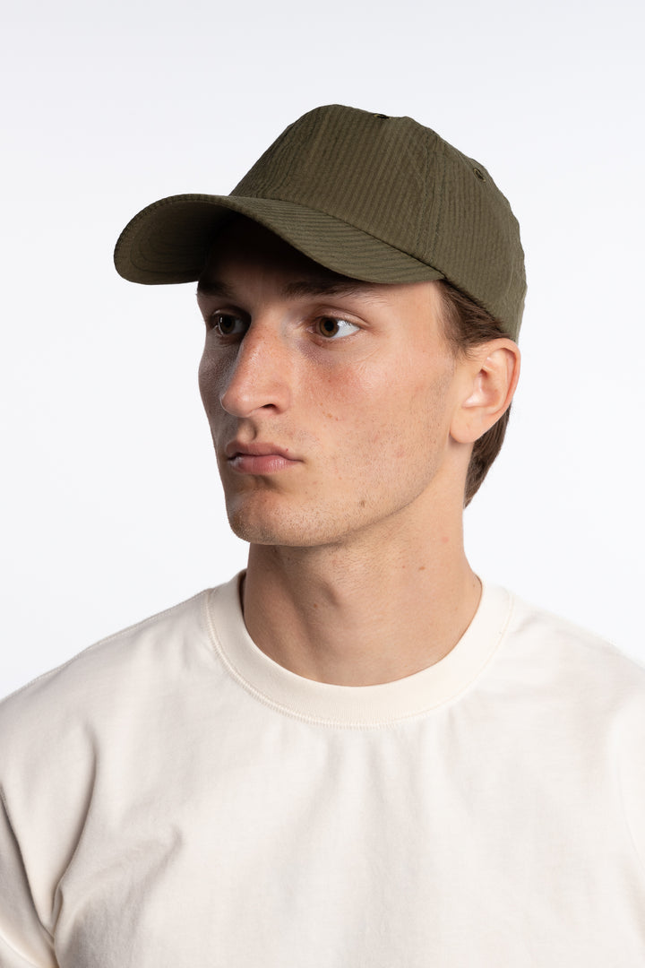 Seersucker Baseball Cap Khaki