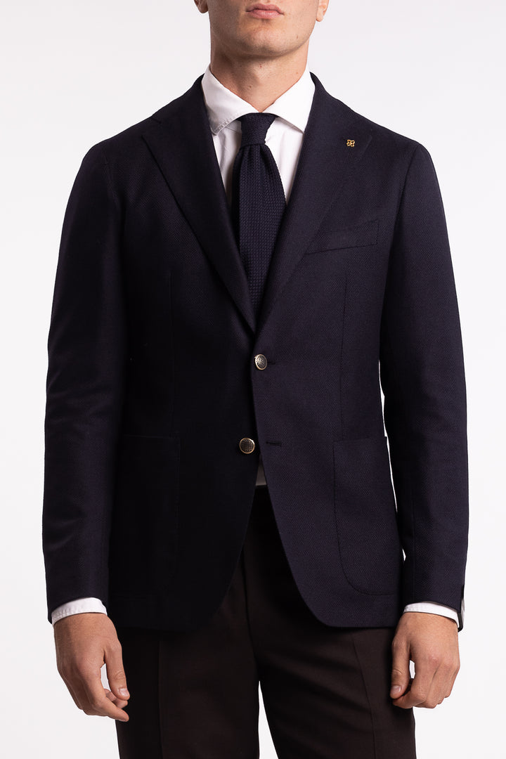 Wool/Cashmere Slim Fit Blazer Navy