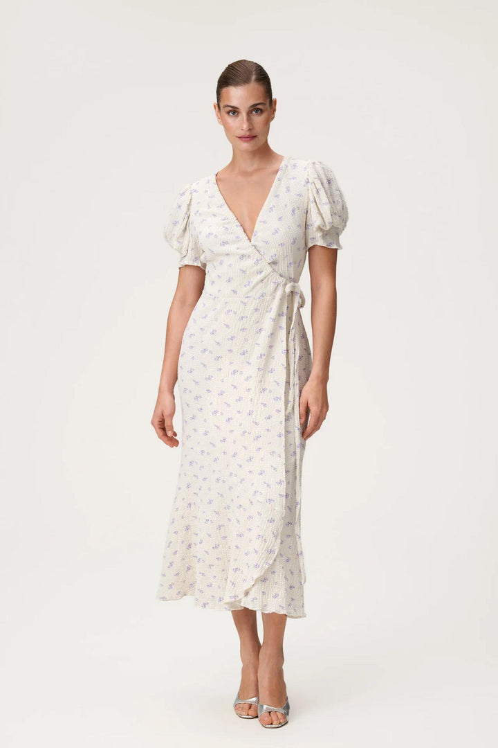 Ferrone Midi Dress Lavender Rose/ White Cream