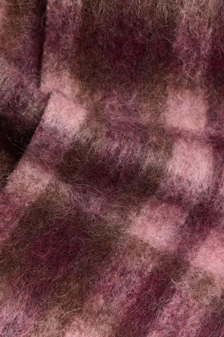 Fresia Check Tassel Scarf- Pink Check