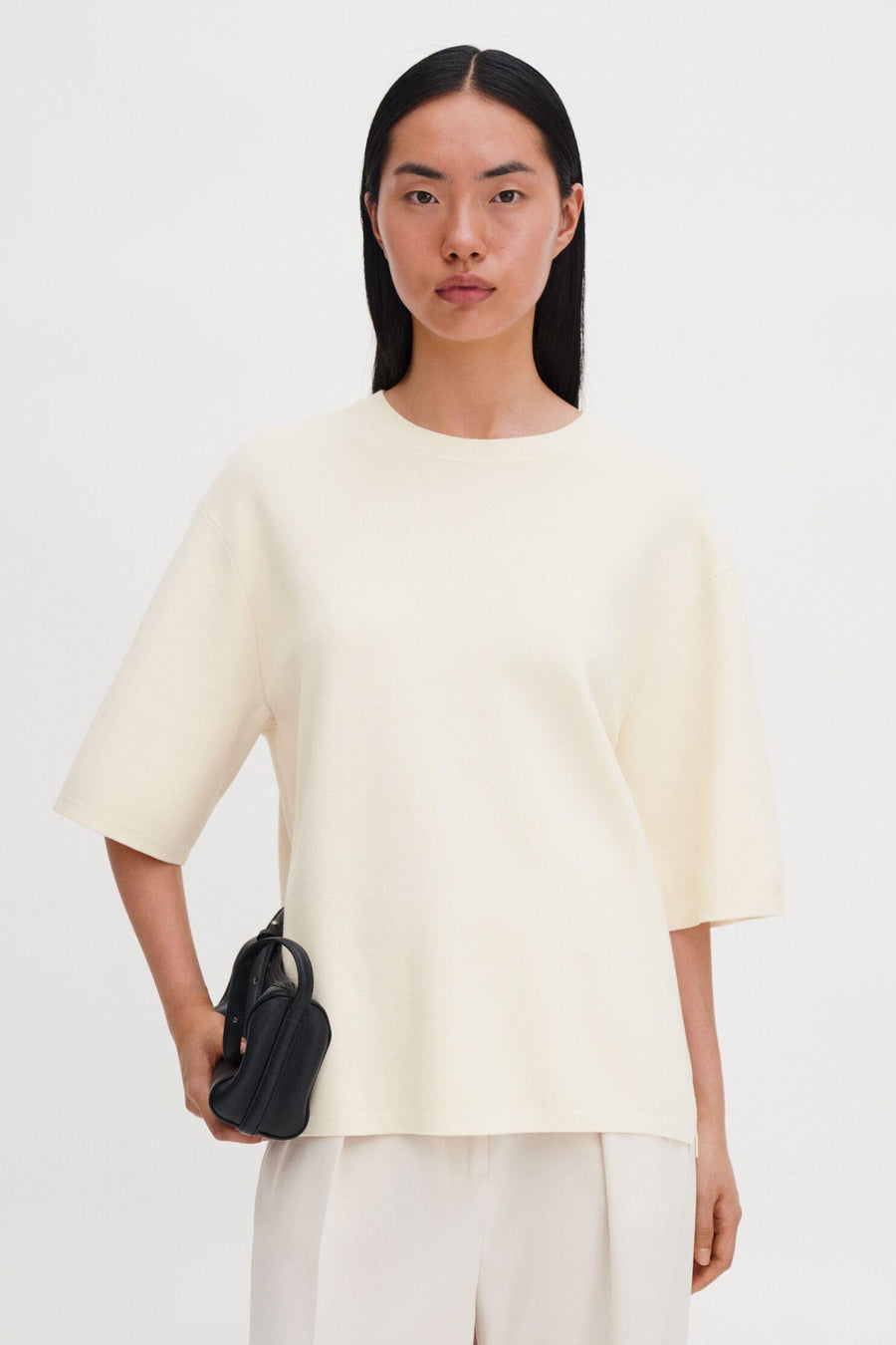 Milano Knit T-shirt Calico White