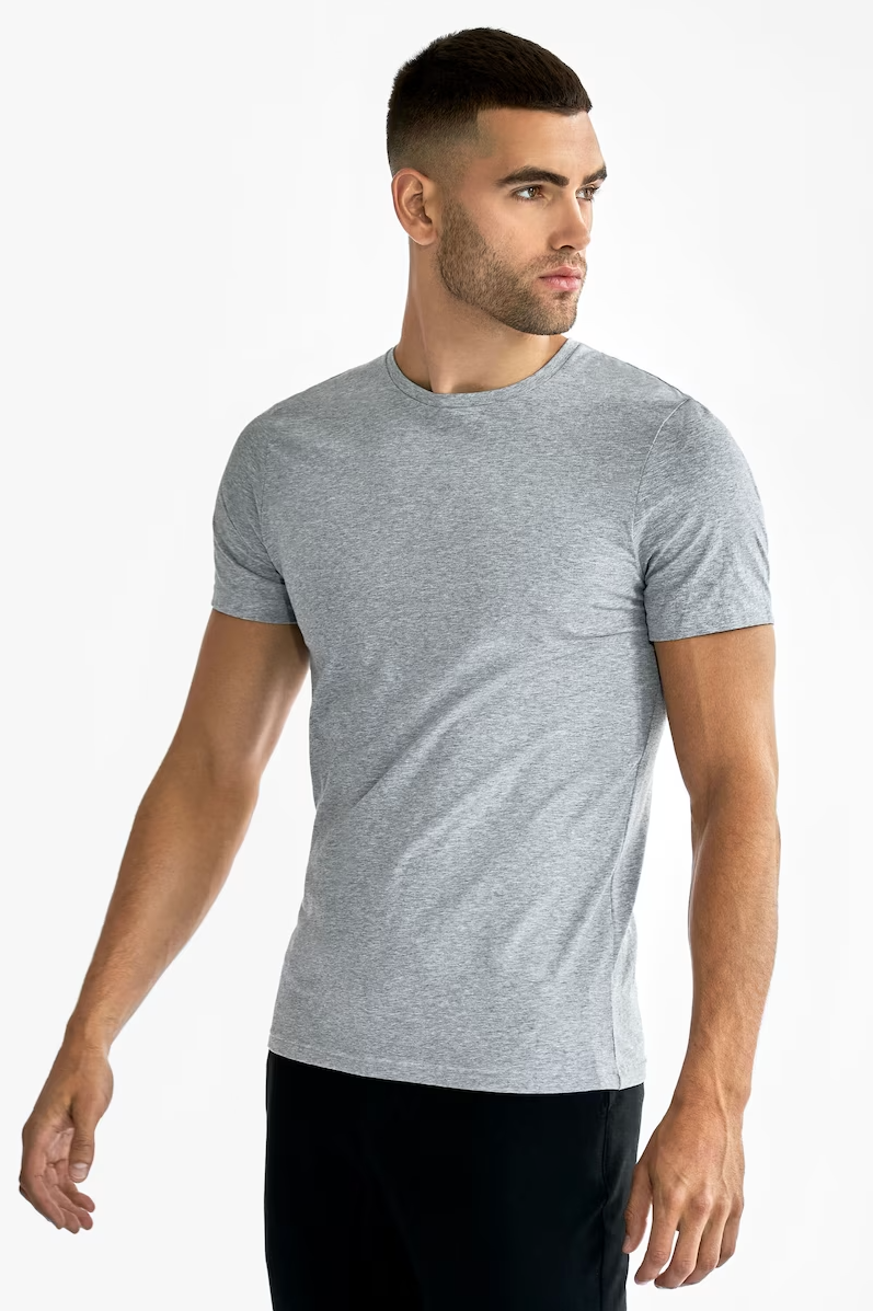 Crew Neck 2-Pack Grey Melange