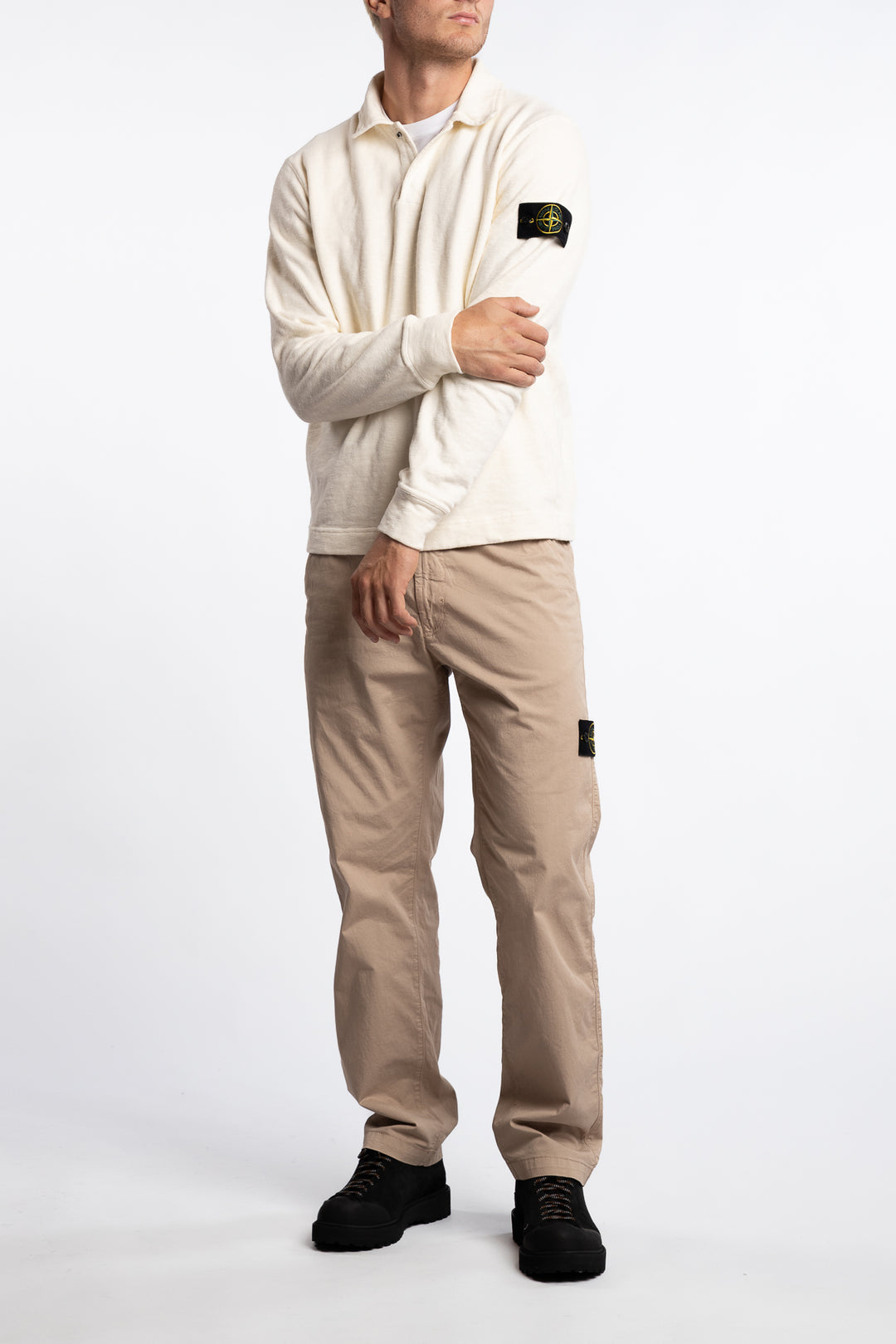 6100054 Vanisé Brushed Heavy Cotton Jersey Polo Off-White