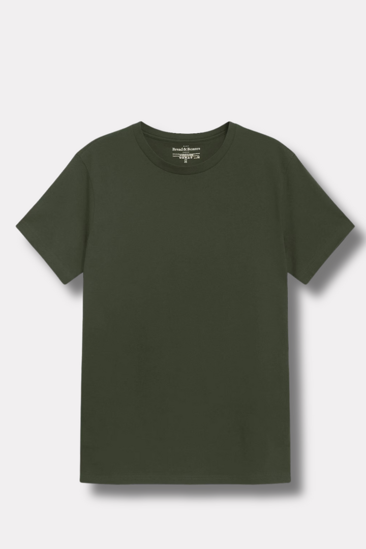 Crew Neck Regular Army Green