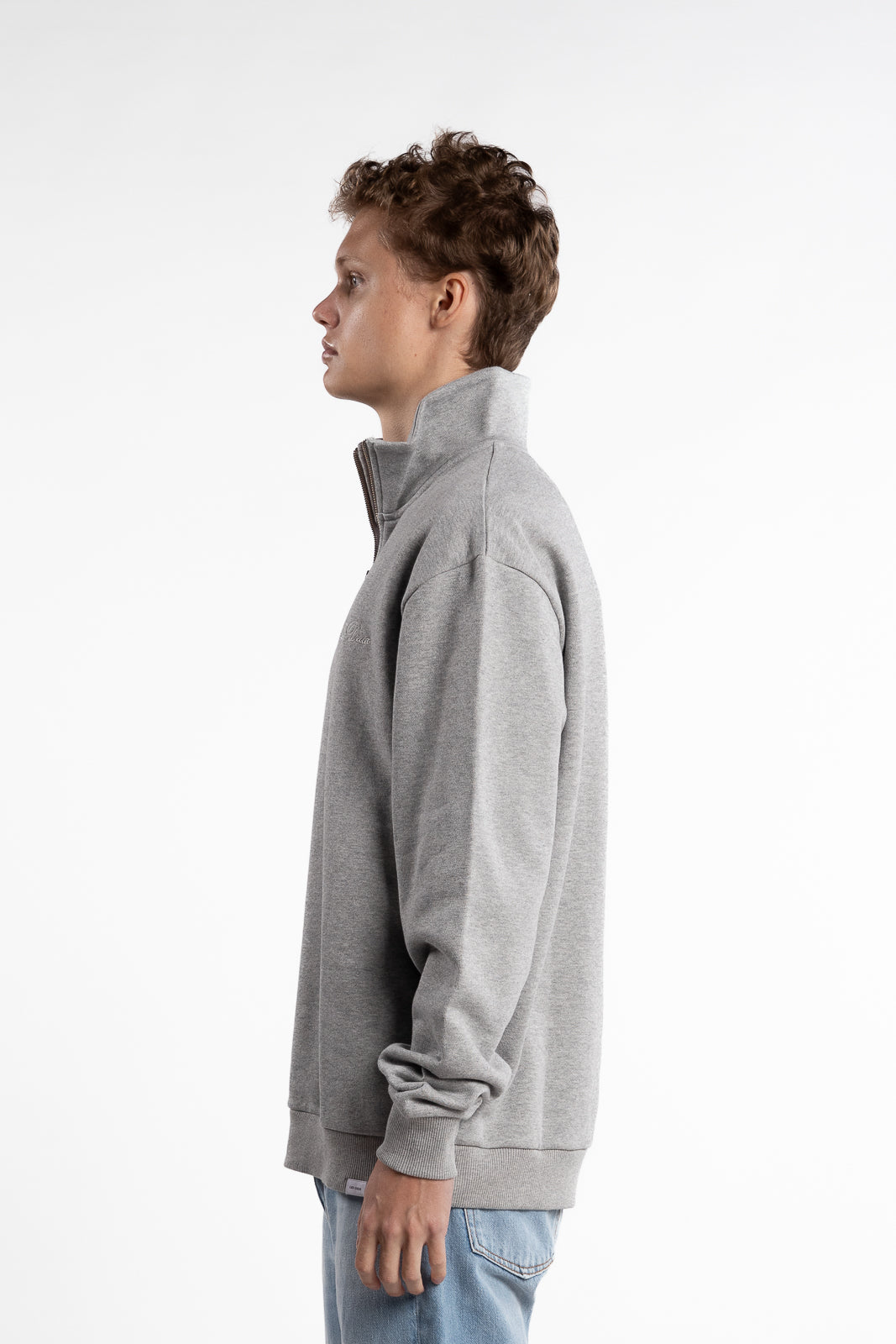 Crew Half-Zip Sweatshirt Grey Mélange