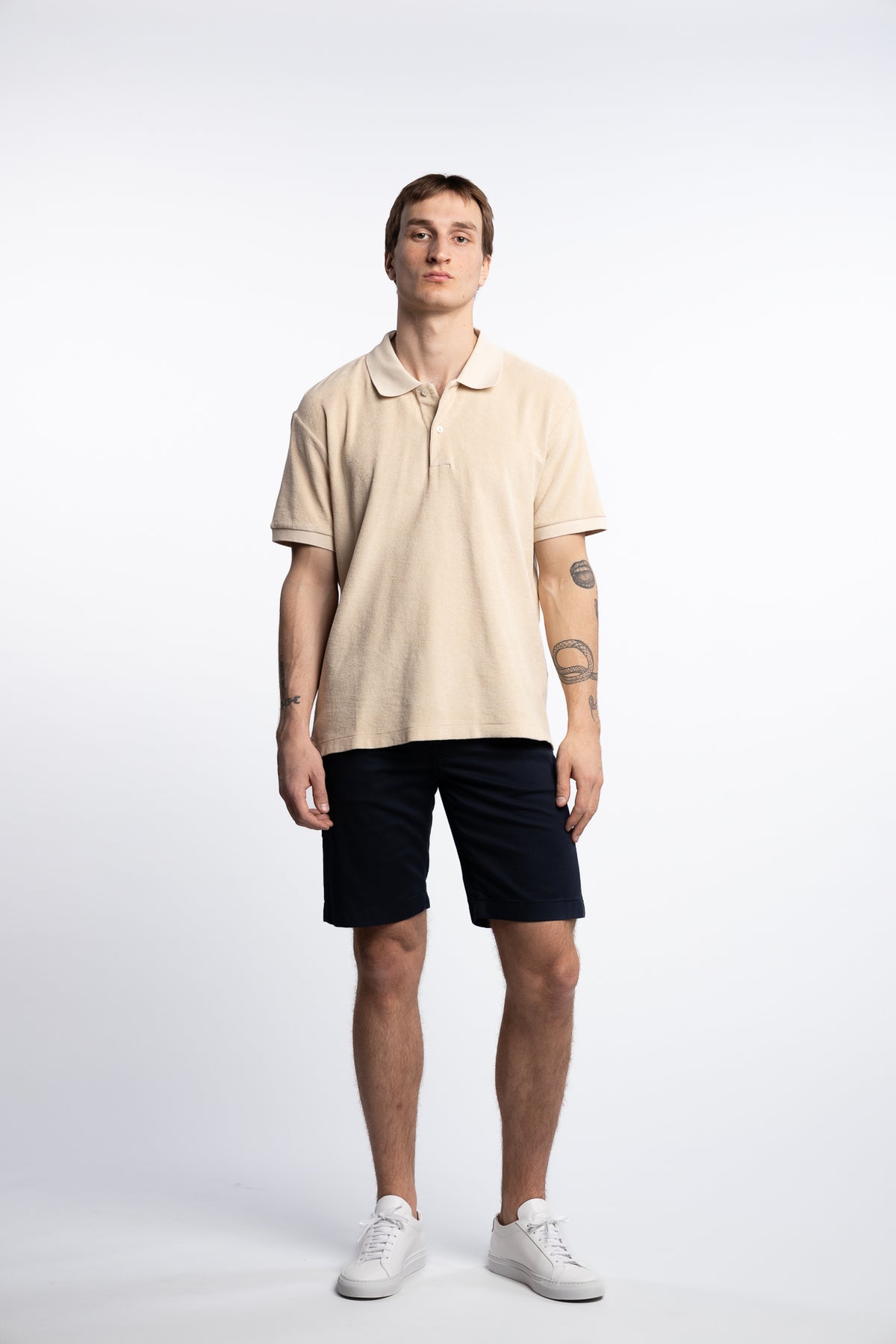 Terrycloth Cotton Polo Beige