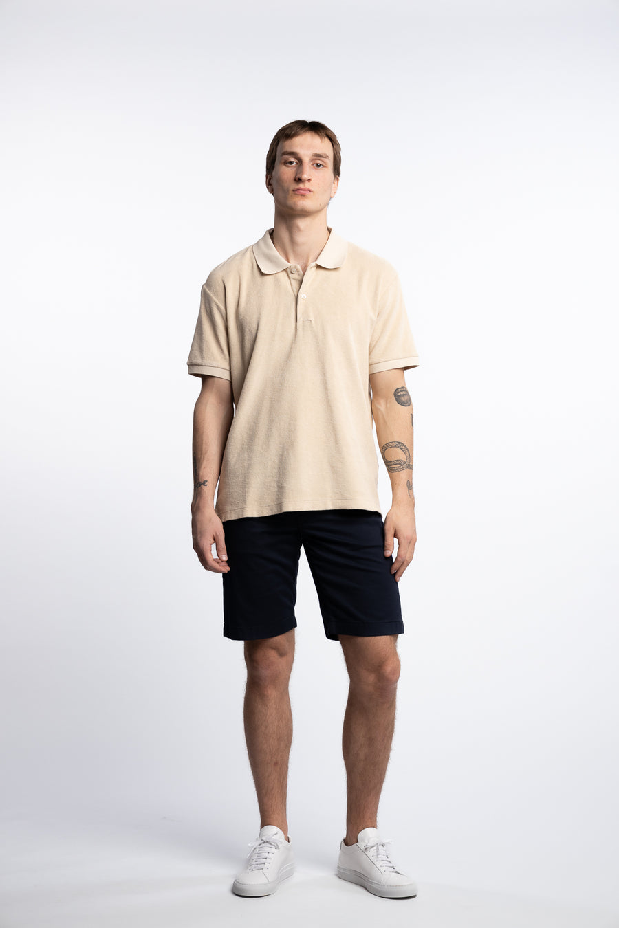 Terrycloth Cotton Polo Beige