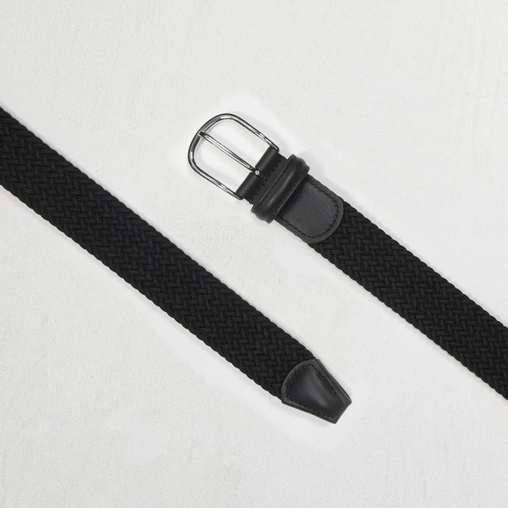 Classic Elastic Woven Belt Black 3,5 cm