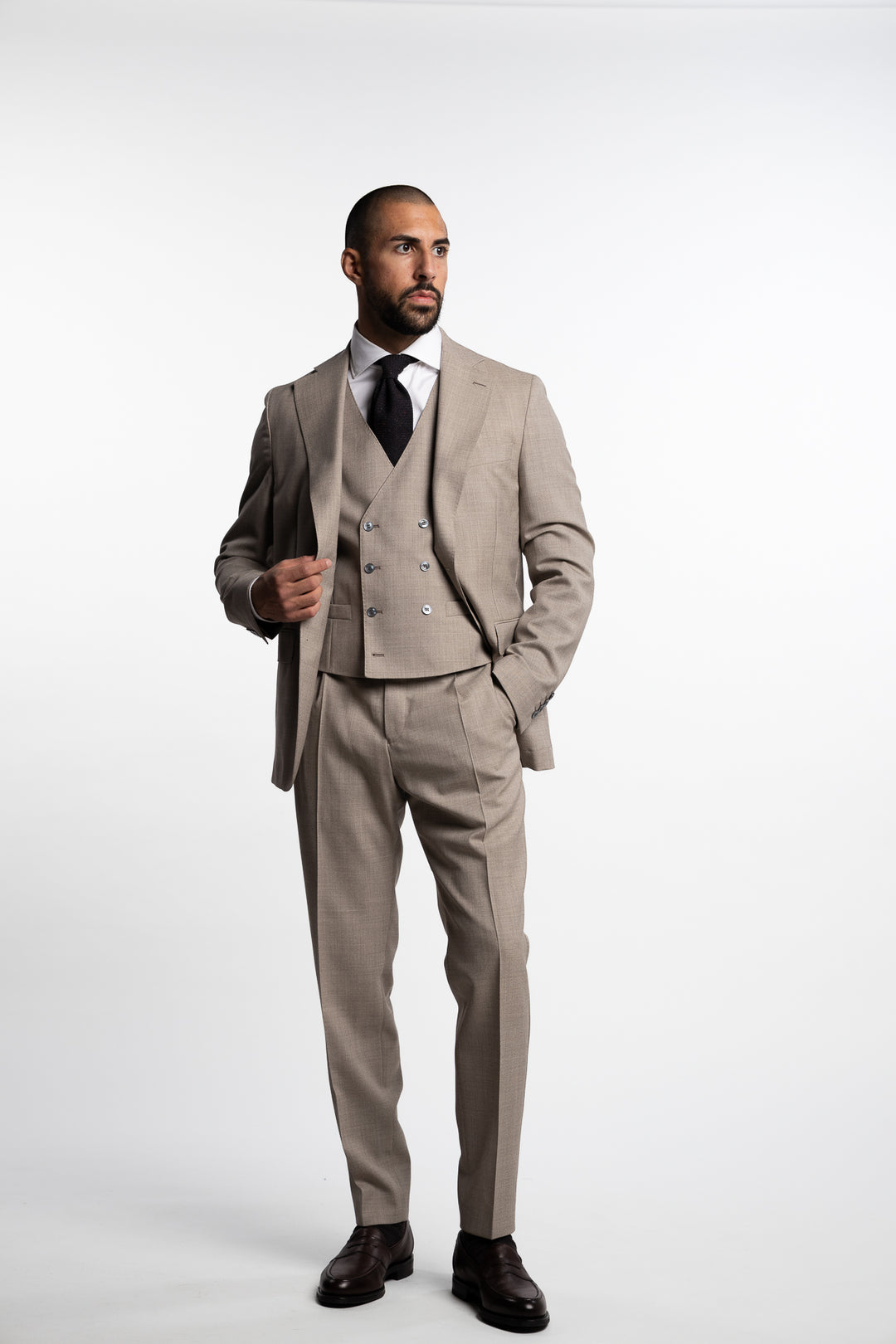 Sienna Slim Fit Wool Blazer Brown Desert