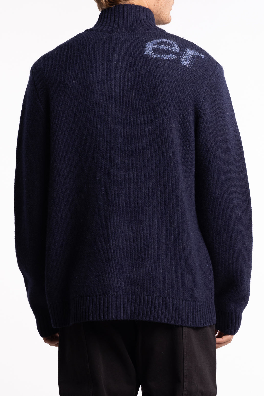Haza Logo Zip Cardigan Blue Mix