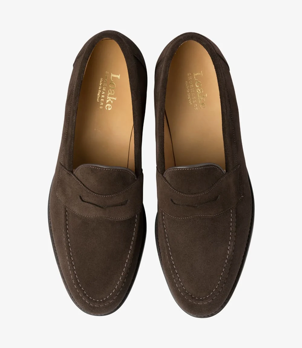 Imperial Penny Loafer Dark Brown Suede