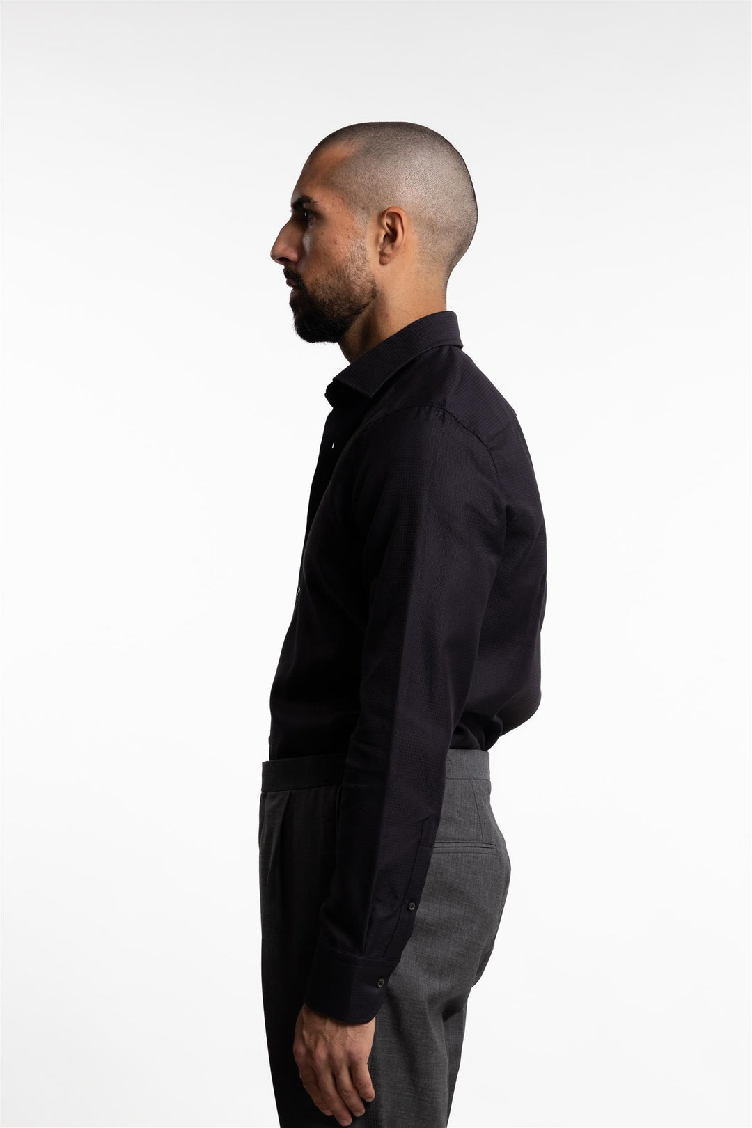 Slimline Texturized Twill Shirt Black