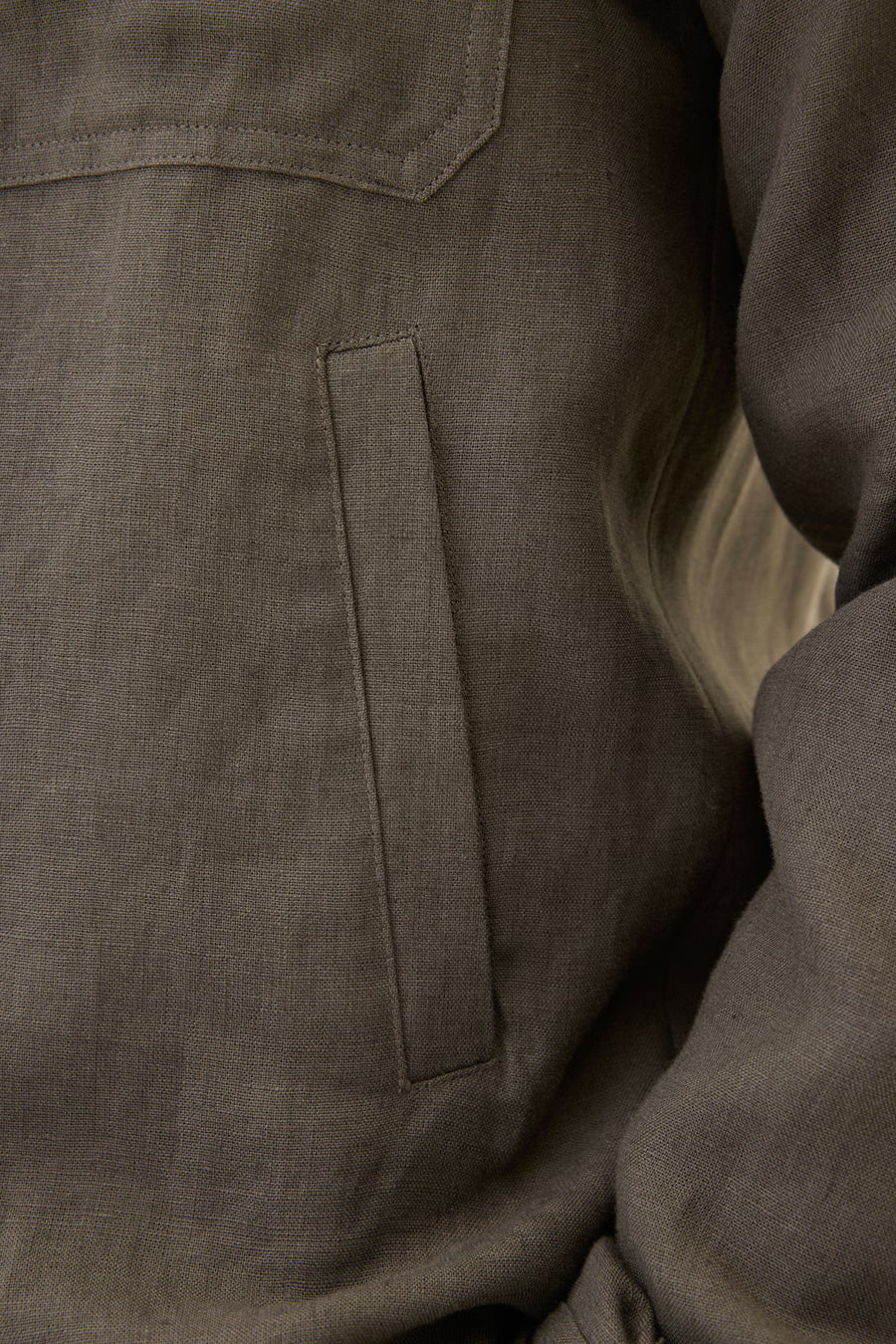Maverick Linen Jacket Army Green