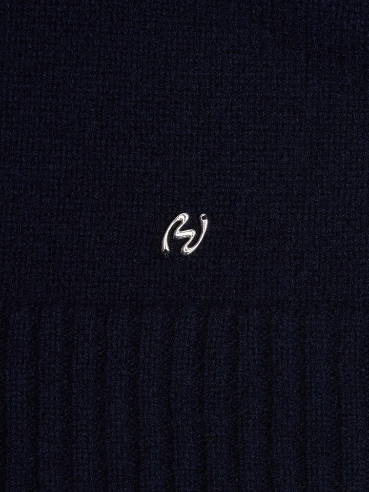 Half-Zip Wool Sweater Navy