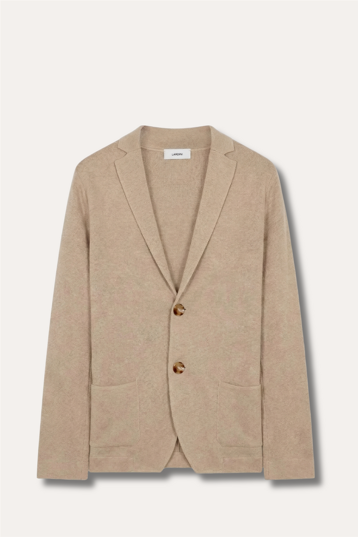 Single-Breasted Knit Jacket Beige