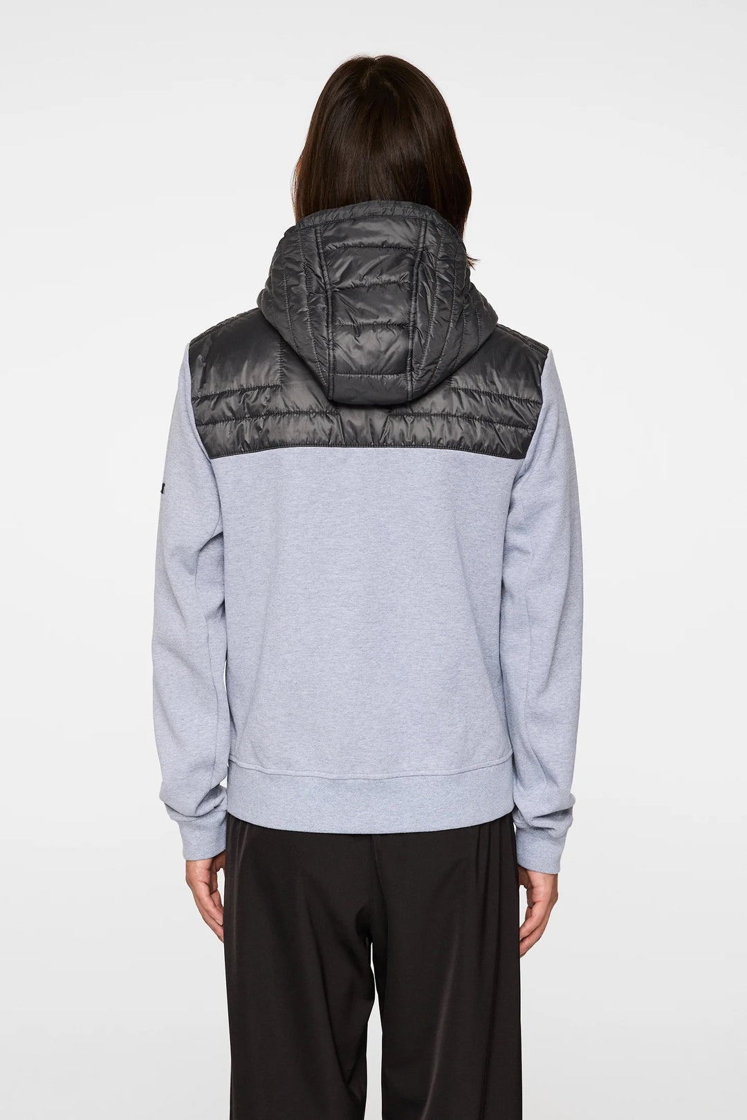 Seth Hybrid Zip Hood Medium Grey Melange