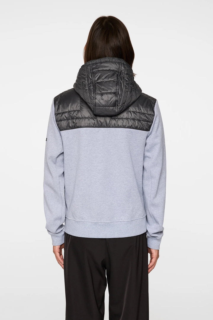 Seth Hybrid Zip Hood Medium Grey Melange