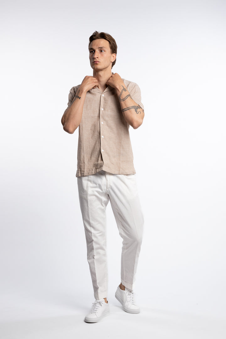 Casual Linen Blend Resort S/S Sand