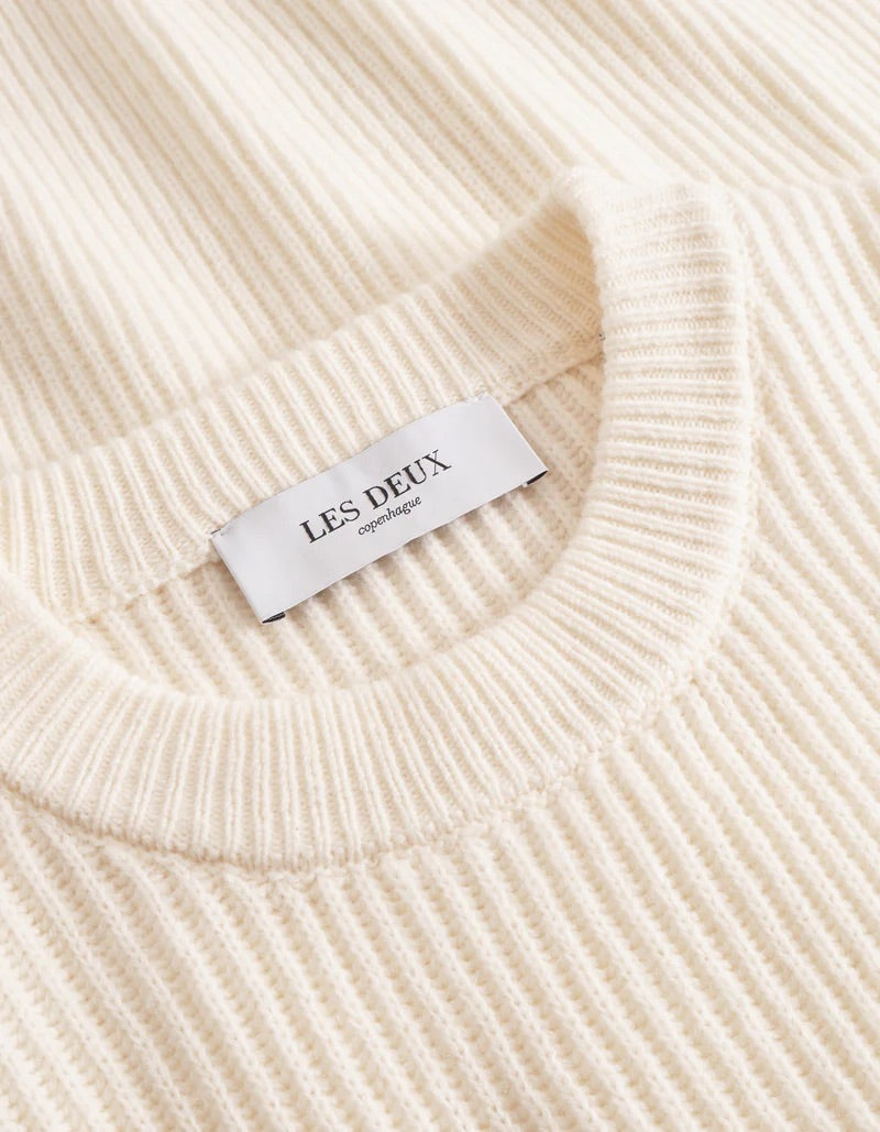 Eddie Wool Rib Crewneck Knit Ivory