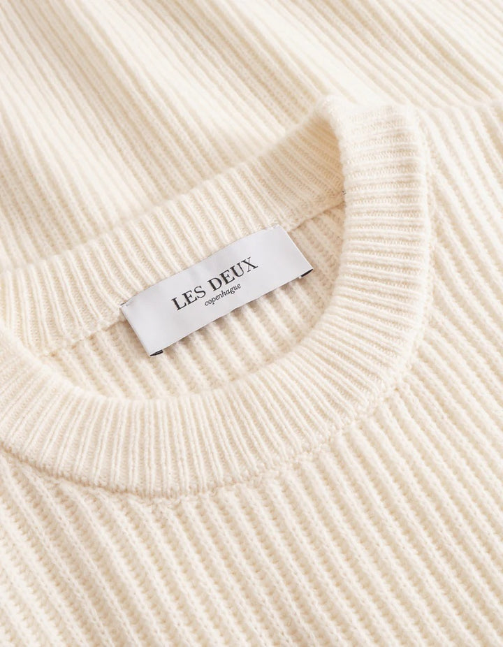 Eddie Wool Rib Crewneck Knit Ivory
