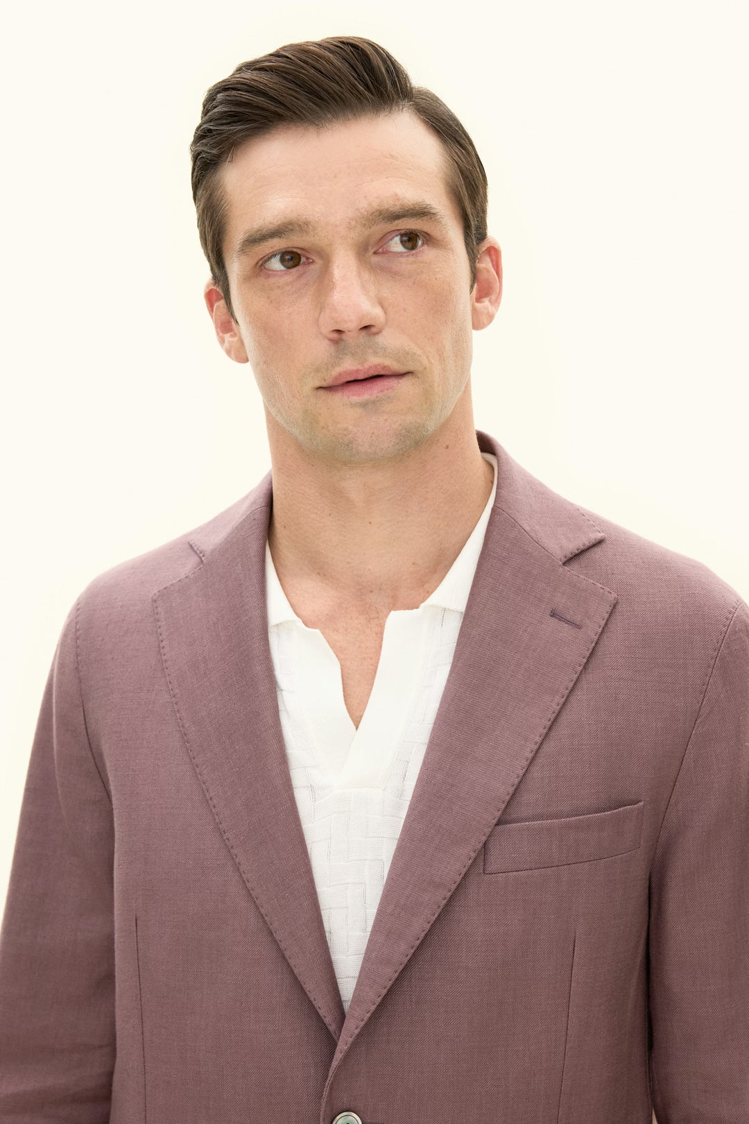 Ferry Patch Soft Linen Blazer Purple